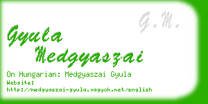 gyula medgyaszai business card